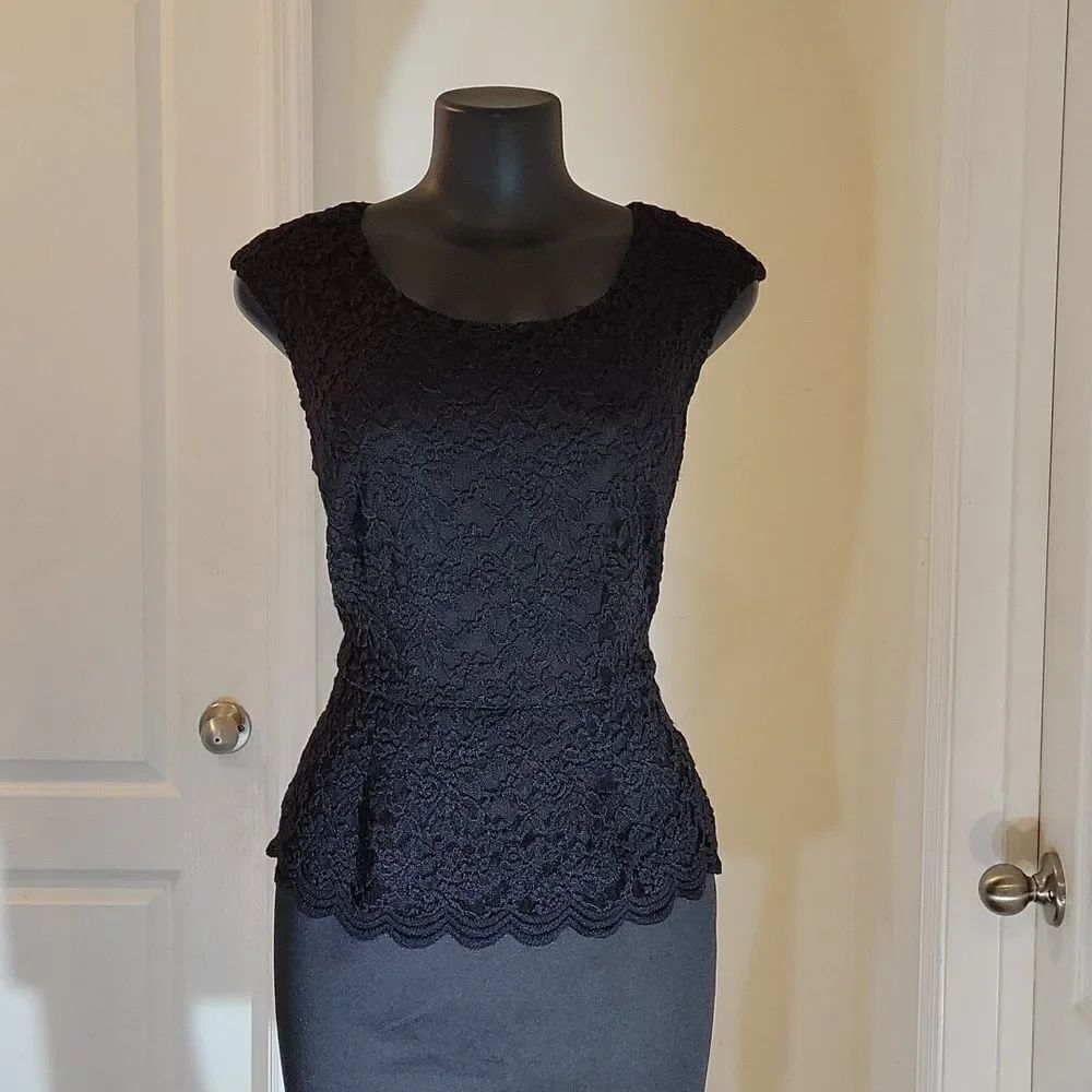 BRAND NEW CONNECTED APPAREL SLEEVELESS LACE TOP DRESS - Picture 14 of 16